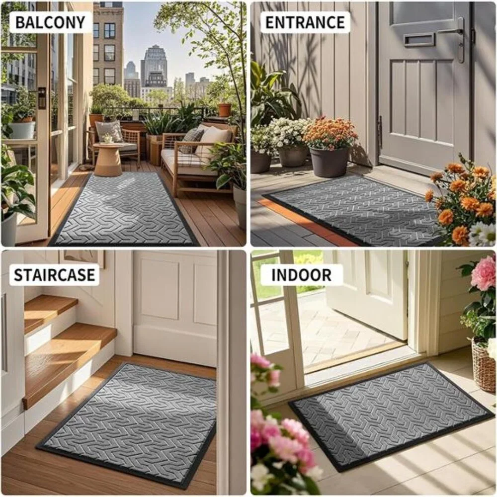Front Door Mat, Waterproof Indoor Outdoor Welcome Mats for Entrance, Heavy Duty